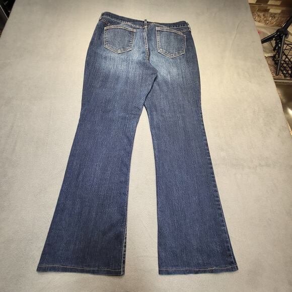 Old Navy Jeans Womans 10 Blue Sweetheart Boot Cut Distressed Stretch - Picture 10 of 13